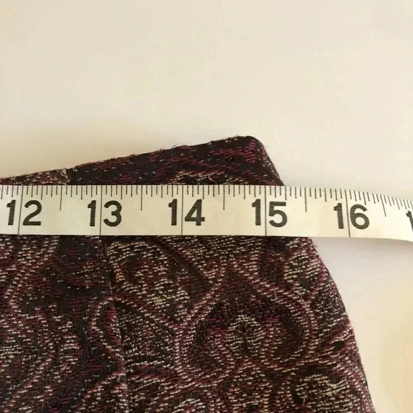 Vintage 𝅺Signature by Larry Levine maroon paisley pencil skirt size 10 L or XL‎ - Picture 7 of 10
